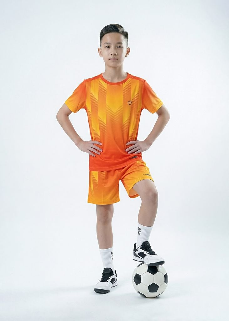 Set Thun Thể Thao Cho Bé Siêu Mát Ultra Cool Cam Hoạ Tiết Halftone