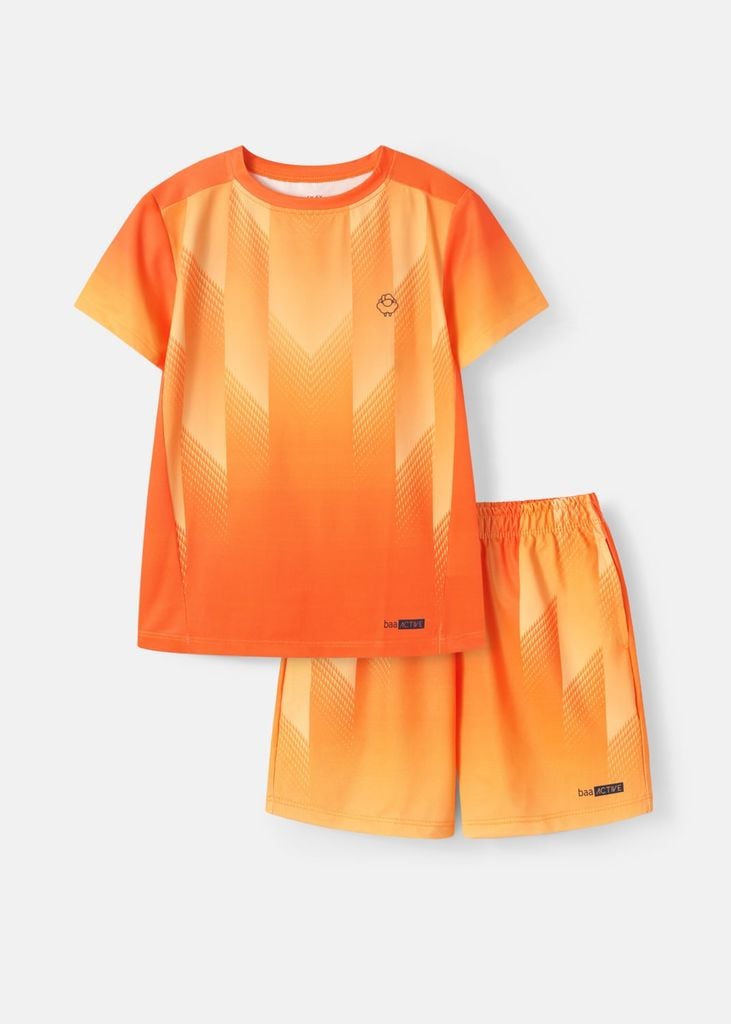 Set Thun Thể Thao Cho Bé Siêu Mát Ultra Cool Cam Hoạ Tiết Halftone