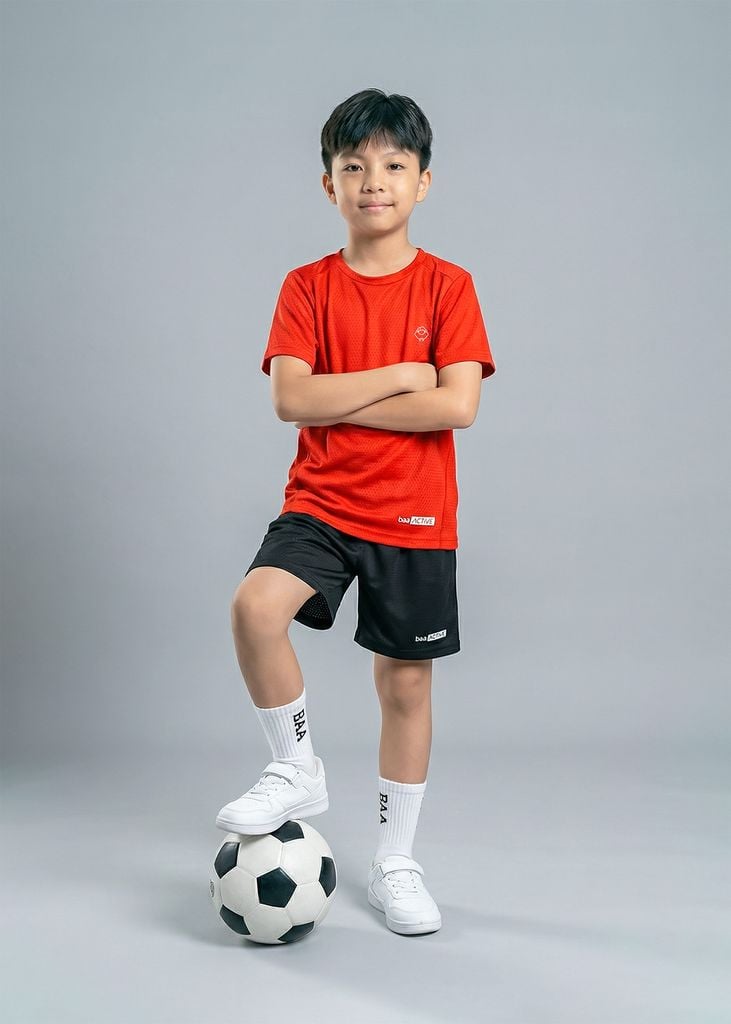 Set Thun Thể Thao Cho Bé Siêu Mát Ultra Cool Đỏ Phối Đen