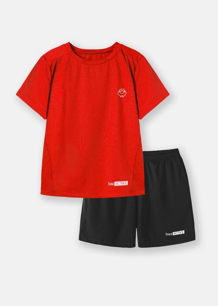 Set Thun Thể Thao Cho Bé Siêu Mát Ultra Cool Đỏ Phối Đen