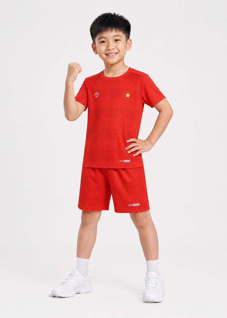 Set Thun Thể Thao Cho Bé Siêu Mát Ultra Cool Đỏ Việt Nam 04