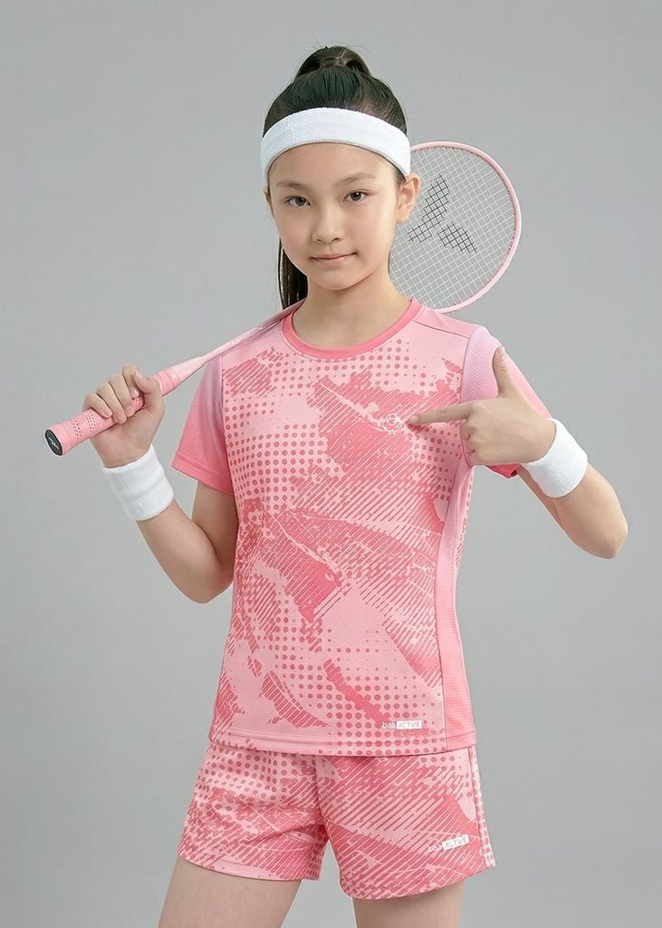 Set Thun Thể Thao Cho Bé Siêu Mát Ultra Cool Hồng Hoạ Tiết Dot Splash
