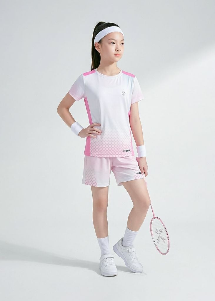 Set Thun Thể Thao Cho Bé Siêu Mát Ultra Cool Hồng Hoạ Tiết Halftone