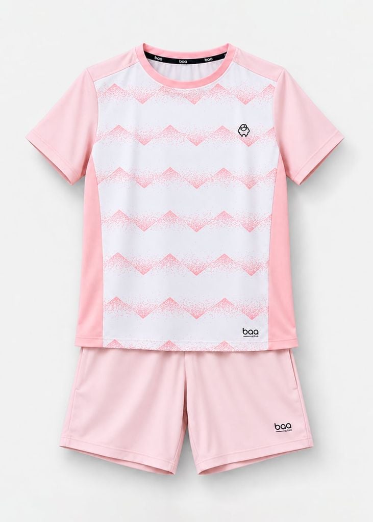 Set Thun Thể Thao Cho Bé Siêu Mát Ultra Cool Hồng Zigzag
