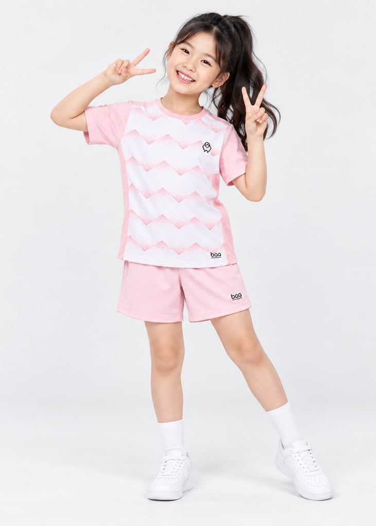 Set Thun Thể Thao Cho Bé Siêu Mát Ultra Cool Hồng Zigzag
