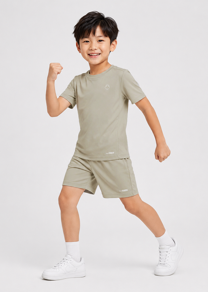 Set Thun Thể Thao Cho Bé Siêu Mát Ultra Cool Nâu Nhạt