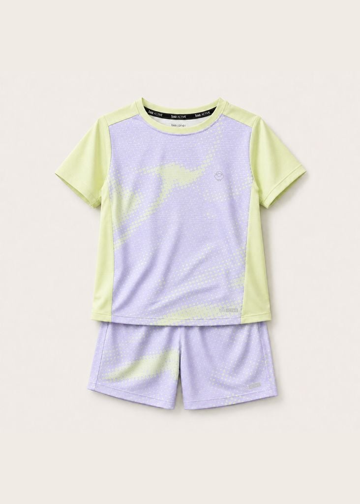 Set Thun Thể Thao Cho Bé Siêu Mát Ultra Cool Tím Halftone