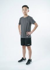 Set Thun Thể Thao Cho Bé Siêu Mát Ultra Cool Xám Đậm Phối Đen