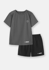 Set Thun Thể Thao Cho Bé Siêu Mát Ultra Cool Xám Đậm Phối Đen