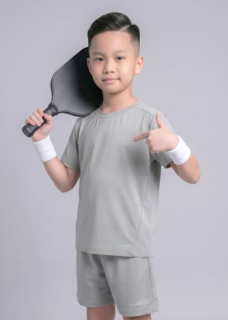 Set Thun Thể Thao Cho Bé Siêu Mát Ultra Cool Xám Nhạt