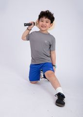 Set Thun Thể Thao Cho Bé Siêu Mát Ultra Cool Xám Nhạt Phối Xanh