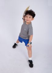 Set Thun Thể Thao Cho Bé Siêu Mát Ultra Cool Xám Nhạt Phối Xanh