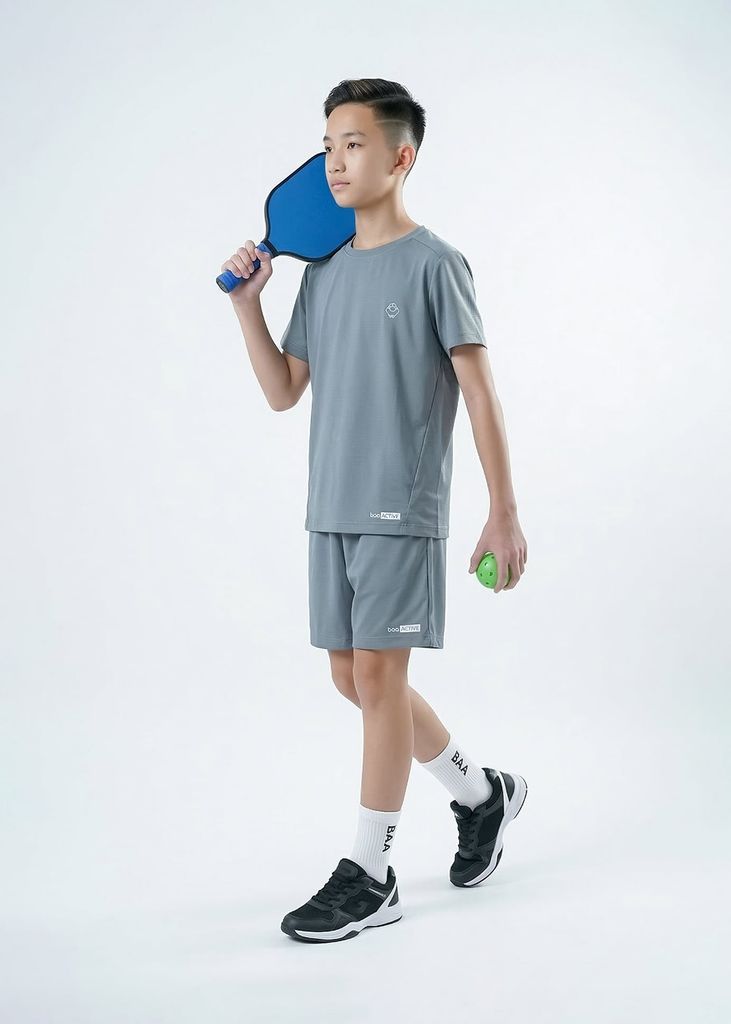 Set Thun Thể Thao Cho Bé Siêu Mát Ultra Cool Xám Xanh