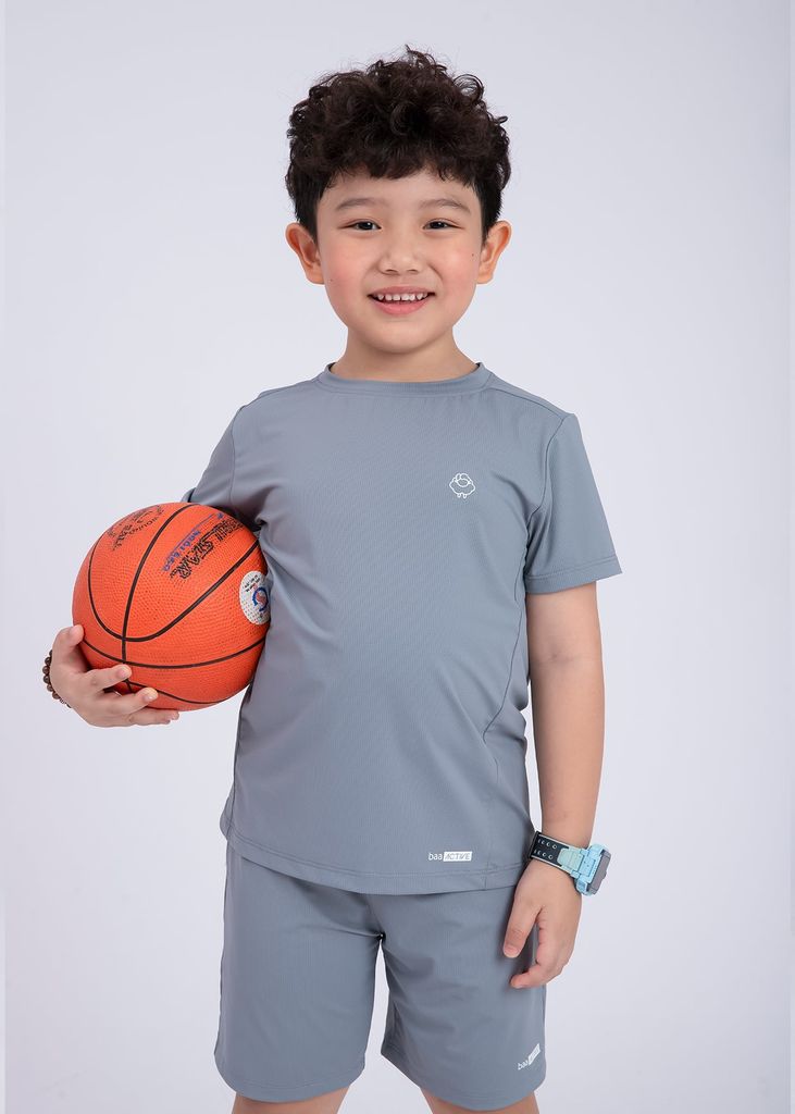 Set Thun Thể Thao Cho Bé Siêu Mát Ultra Cool Xám Xanh