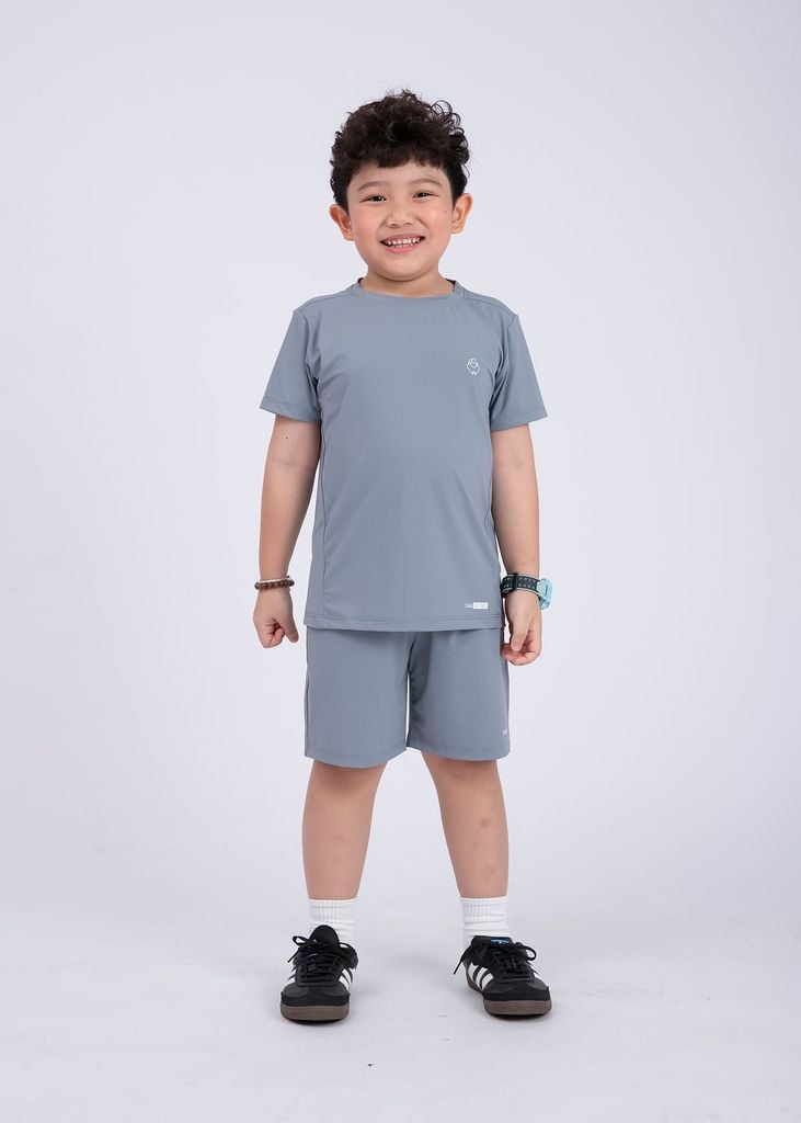 Set Thun Thể Thao Cho Bé Siêu Mát Ultra Cool Xám Xanh