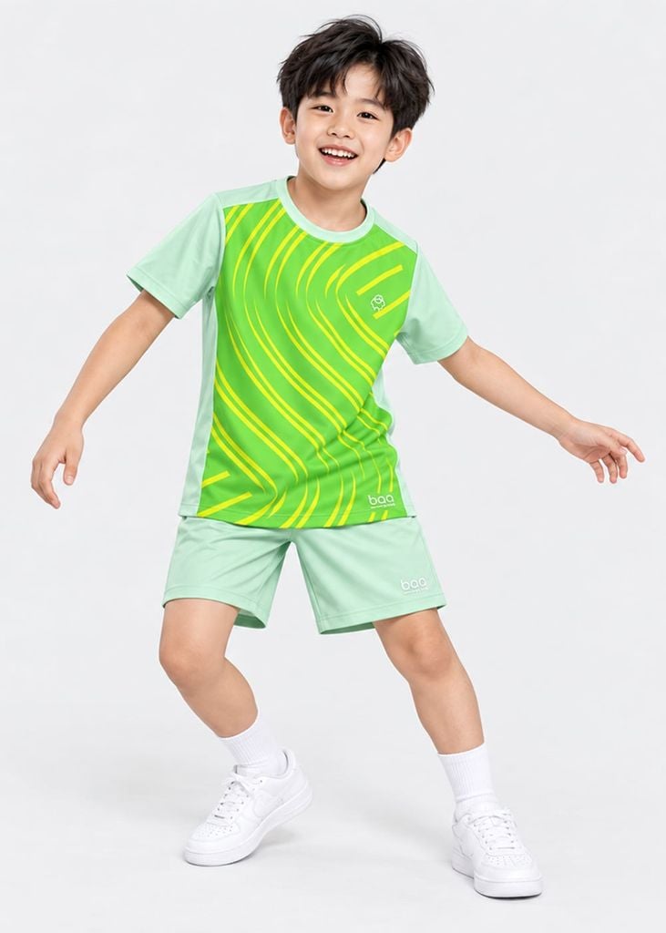 Set Thun Thể Thao Cho Bé Siêu Mát Ultra Cool Xanh Flowing Wave