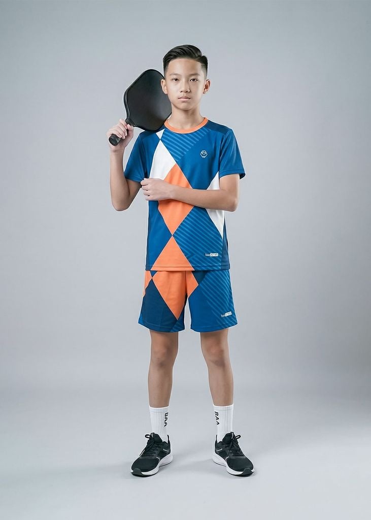 Set Thun Thể Thao Cho Bé Siêu Mát Ultra Cool Xanh Hoạ Tiết Color Block