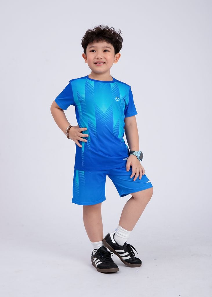 Set Thun Thể Thao Cho Bé Siêu Mát Ultra Cool Xanh Hoạ Tiết Halftone