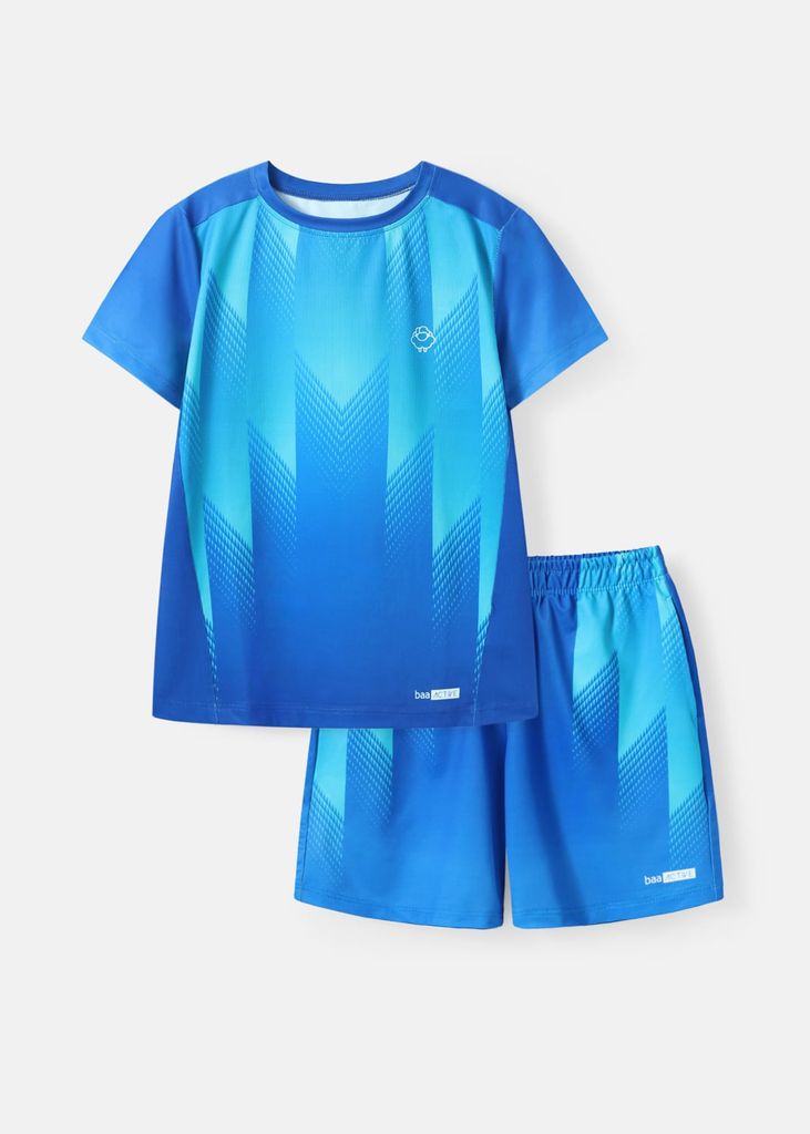 Set Thun Thể Thao Cho Bé Siêu Mát Ultra Cool Xanh Hoạ Tiết Halftone