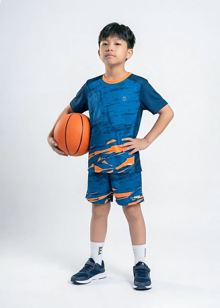 Set Thun Thể Thao Cho Bé Siêu Mát Ultra Cool Xanh Hoạ Tiết Speed Slash