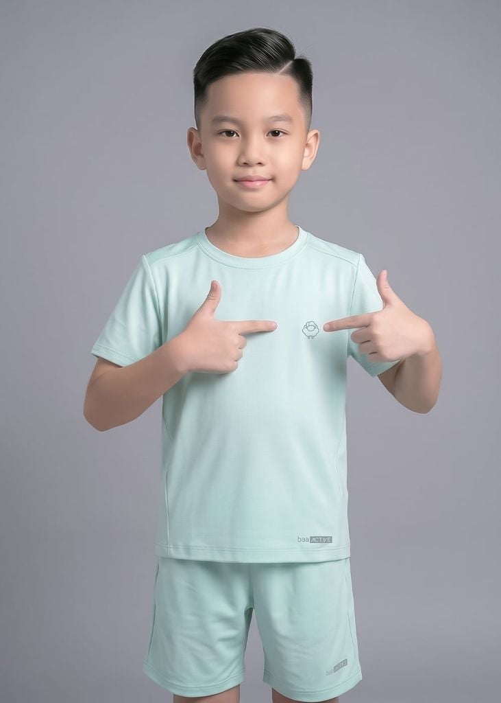 Set Thun Thể Thao Cho Bé Siêu Mát Ultra Cool Xanh Mint
