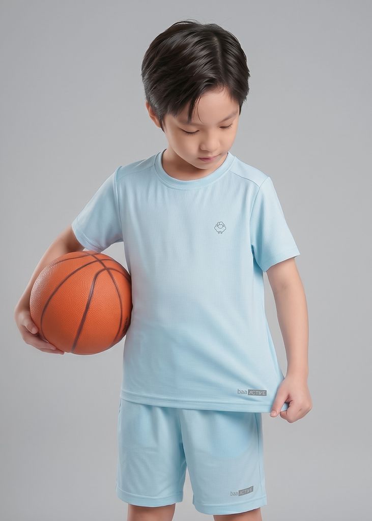 Set Thun Thể Thao Cho Bé Siêu Mát Ultra Cool Xanh Nhạt 02