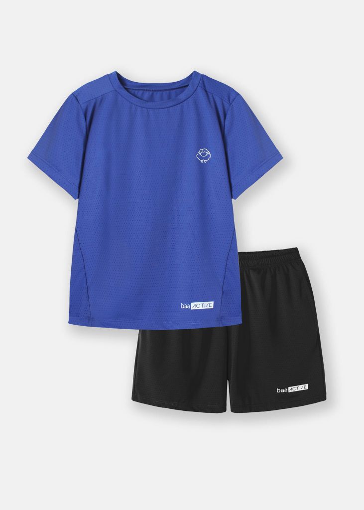 Set Thun Thể Thao Cho Bé Siêu Mát Ultra Cool Xanh Phối Đen 02