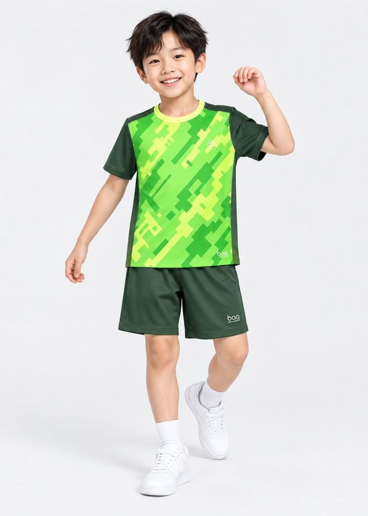 Set Thun Thể Thao Cho Bé Siêu Mát Ultra Cool Xanh Pixel Camo