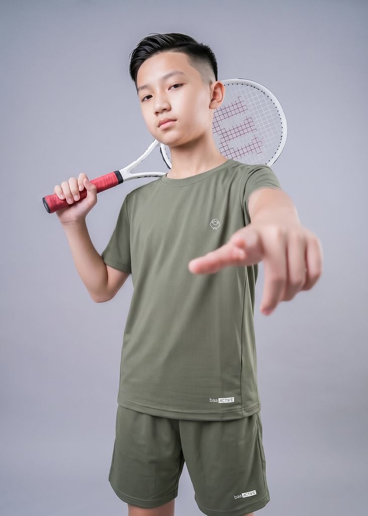 Set Thun Thể Thao Cho Bé Siêu Mát Ultra Cool Xanh Rêu