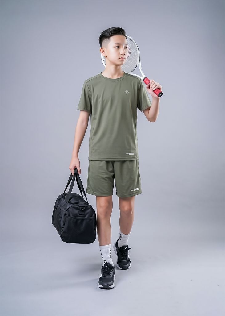Set Thun Thể Thao Cho Bé Siêu Mát Ultra Cool Xanh Rêu