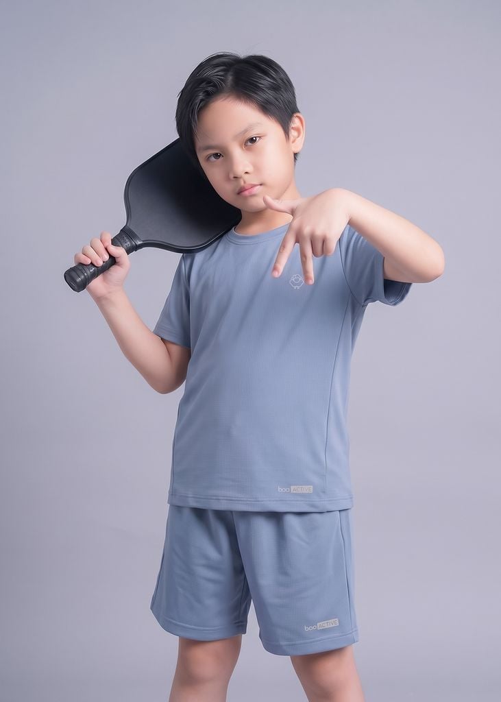 Set Thun Thể Thao Cho Bé Siêu Mát Ultra Cool Xanh Xám