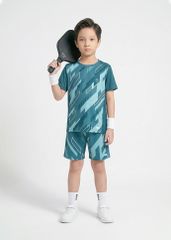 Set Thun Thể Thao Cho Bé Siêu Mát Ultra Cool Xanh Xám Hoạ Tiết 02