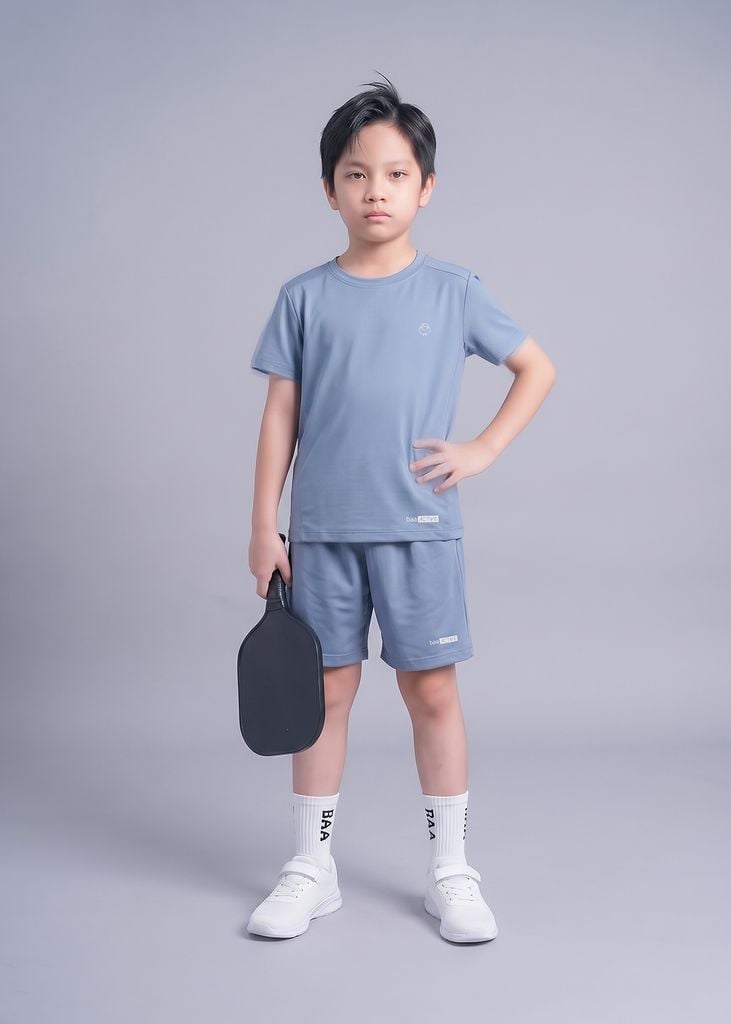 Set Thun Thể Thao Cho Bé Siêu Mát Ultra Cool Xanh Xám