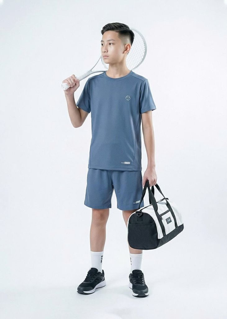 Set Thun Thể Thao Cho Bé Siêu Nhẹ Ultra Light Xanh Xám 02