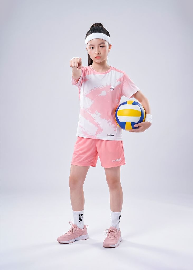 Set Thể Thao Cho Bé Siêu Nhẹ Ultra Light Họa Tiết Tie Dye (Hồng + Hồng Cam)