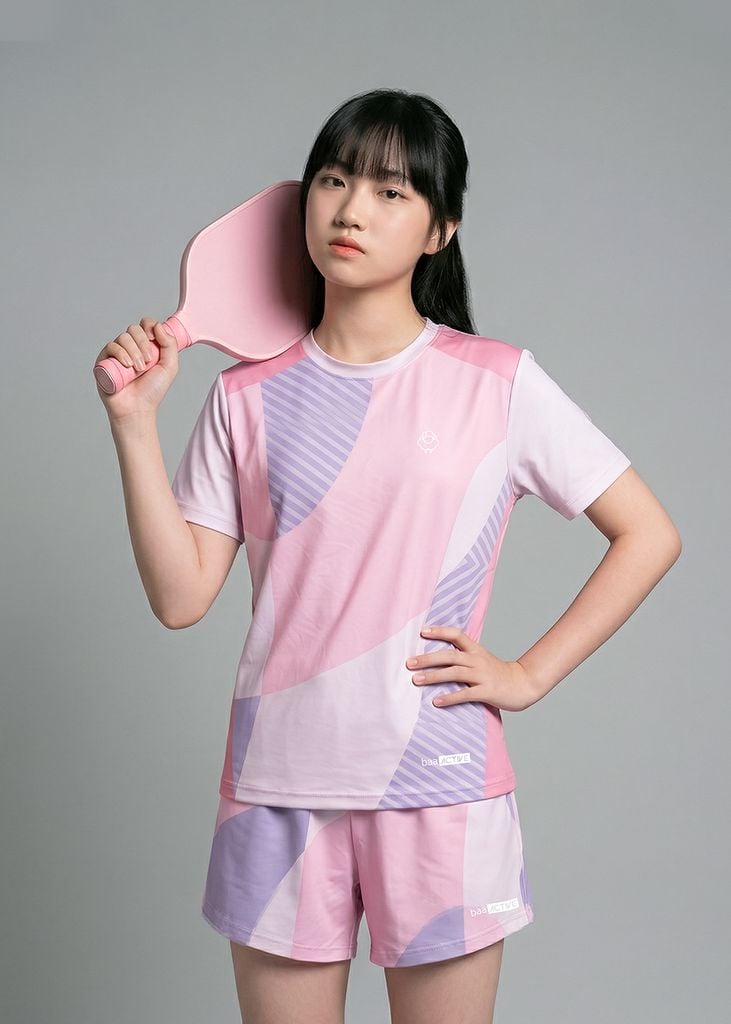 Set Thun Thể Thao Cho Bé Siêu Mát Ultra Cool Hồng Hoạ Tiết Color Block