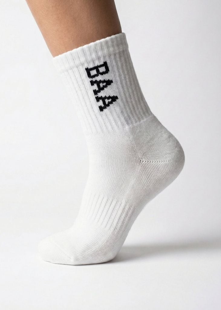 Tất Thể Thao Cổ Trung Unisex Cho Bé Trắng 02