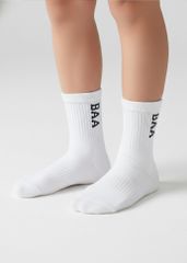 Tất Thể Thao Cổ Trung Unisex Cho Bé Trắng 02