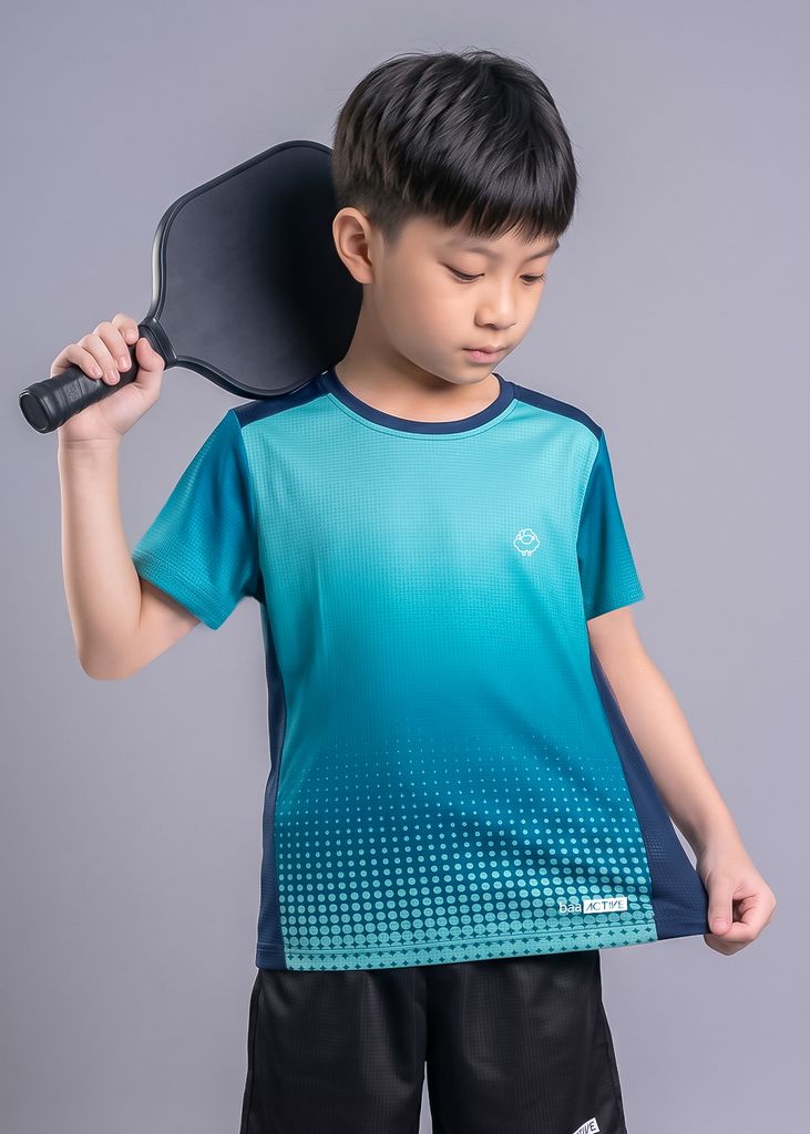 Set Thể Thao Cho Bé Siêu Nhẹ Ultra Light Họa Tiết Halftone (Xanh Mint + Đen 06)