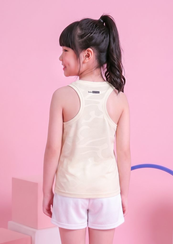 Set Thể Thao Cộc Tay Bé Gái Siêu Nhẹ Ultra Light (Vàng Nhạt + Trắng 02 Form Ngắn)