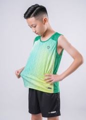 Áo Thể Thao Cộc Tay Bé Trai Siêu Nhẹ Ultra Light Xanh Lá Hoạ Tiết Geometric