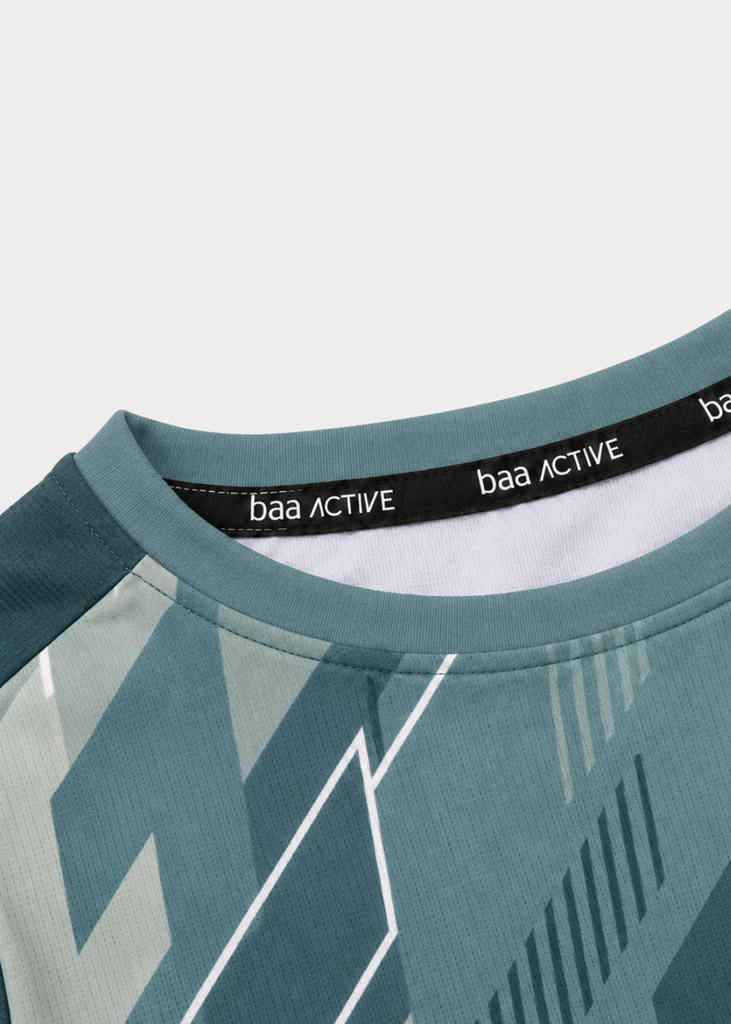 Set Thun Thể Thao Cho Bé Siêu Mát Ultra Cool Xanh Xám Hoạ Tiết Geometric Camo