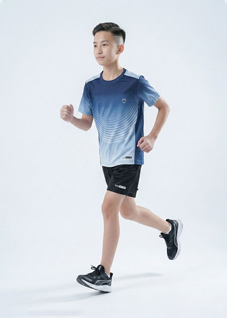 Set Thể Thao Cho Bé Siêu Nhẹ Ultra Light Ombre Hoạ Tiết Arcline (Xám + Đen)