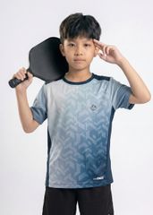 Áo Thun Thể Thao Cho Bé Siêu Nhẹ Ultra Light Xám Xanh Ombre Hoạ Tiết Isometric