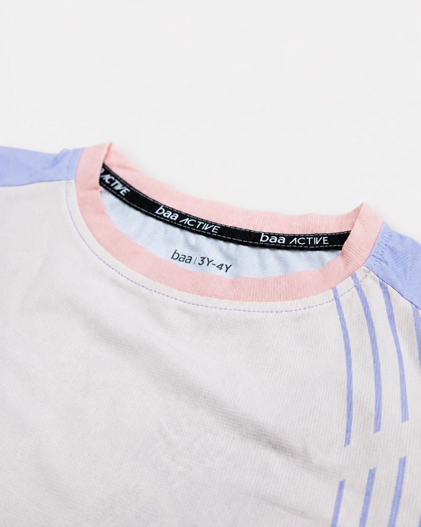 Set Thun Thể Thao Cho Bé Siêu Mát Ultra Cool Hồng Hoạ Tiết Diagonal Stripe