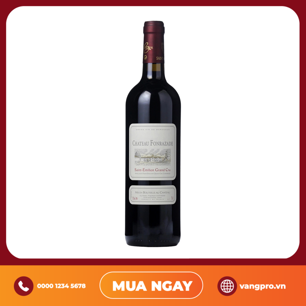 VANG ĐỎ PHÁP CHATEAU FONRAZADE SAINT EMILION GRAND CRU