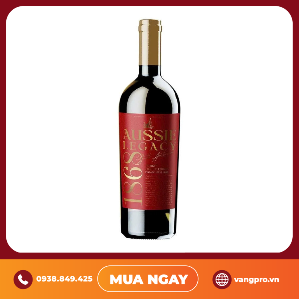 VANG ĐỎ ÚC AUSSIE LEGACY 1868 SHIRAZ