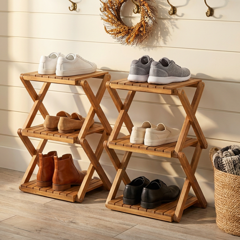  Kệ Dép Xếp Gọn 3 Tầng – 3-Tier Folding Shoe Rack 
