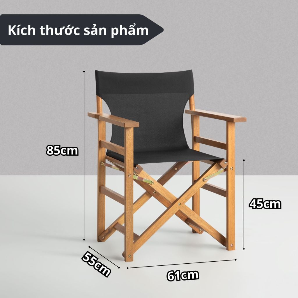 Ghế Đạo Diễn Màu Đen - Director Chair