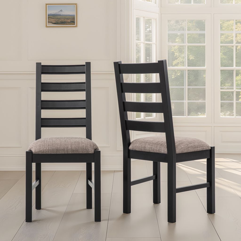 Bộ Bàn Ăn 6 Ghế Kèm Nệm và 1 Bàn 1m6 - Indoor Dining Set Black With Cushion